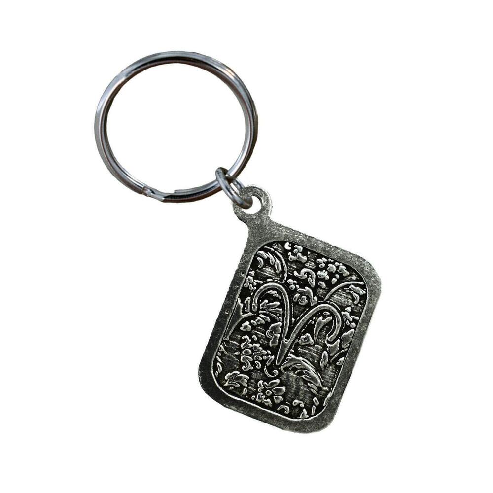 1774 Aries Keychain, Zodiac, Horoscope, Pewter, L080KC, 1 1/4”, 100%